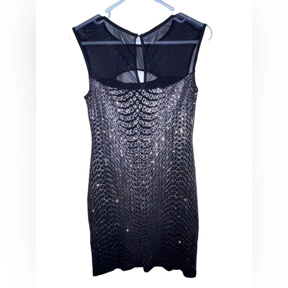 Jump Apparel Black And Silver Sparkly Glittery Prom Dress Juniors Size 7/8 - Picture 2 of 5